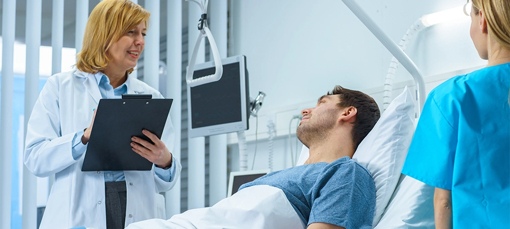 doctor examine patient men in clinic