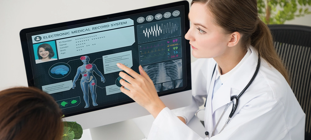 Electronic medical record concept.